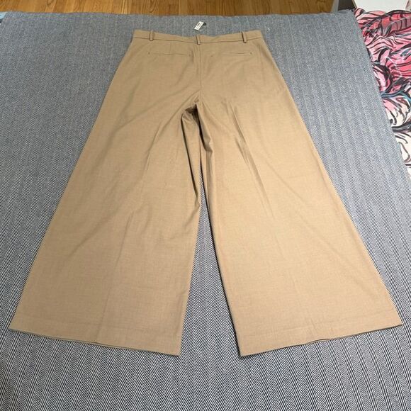 NWT Madewell The Harlow Superwide Leg Pleated Trouser Brushed Twill Tan Beige 14 - Picture 5 of 12